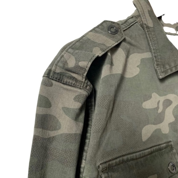 Good American NWT Camo Print Soft Stretch Short Military Jacket Army Green Sz XS - Picture 3 of 10